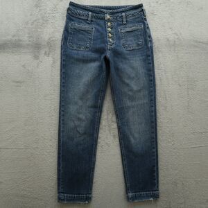 Pilcro Jeans Women's 27 Blue High-Rise Slim Skinny Denim 26" Inseam Distressed